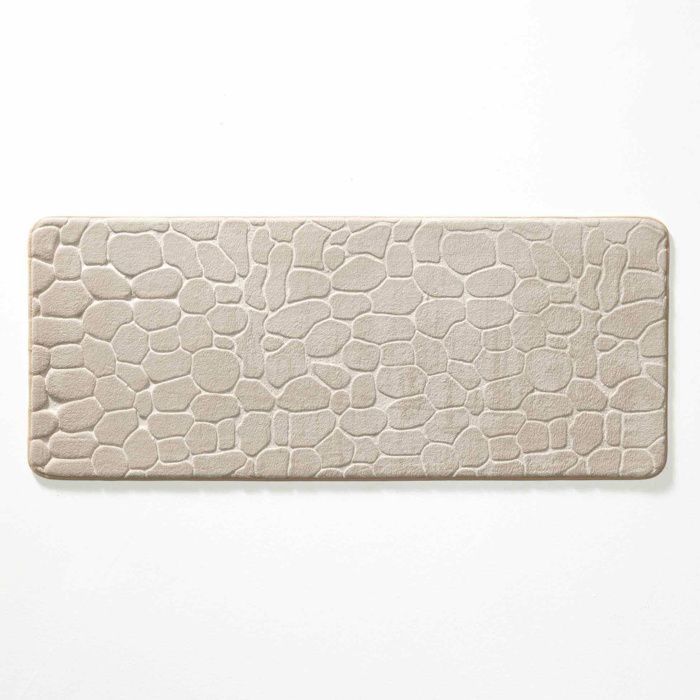 Tapis de Bain 50 x 120 cm – Microfibre Unie Relief Ricochet – Ultra Doux & Absorbant Taupe