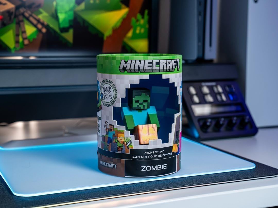 Minecraft Zombie Figurine - EXQUISITE GAMING - Cable Guys - Headphone, smartphone, or small accessory holder - 11 cm