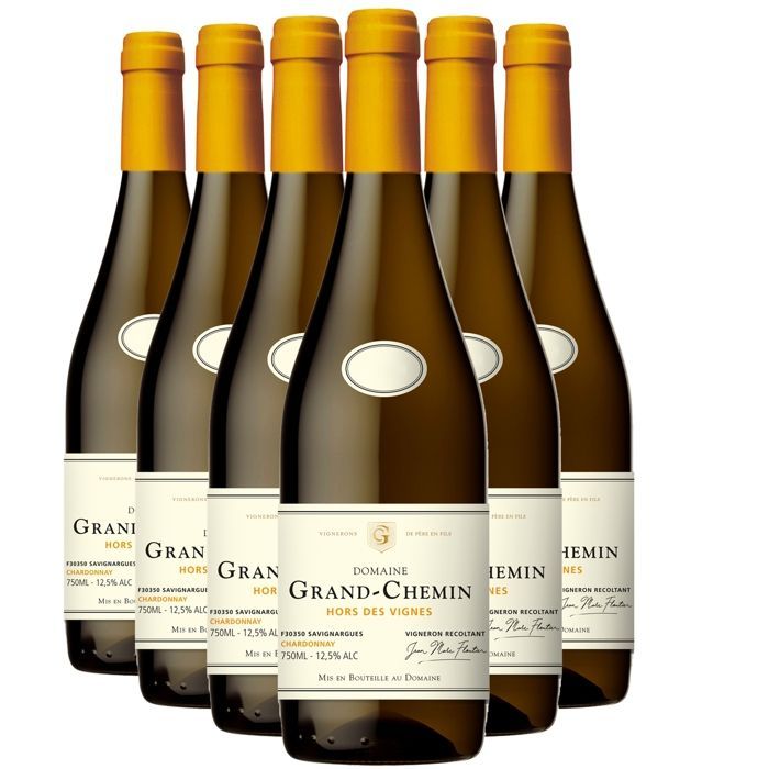 Domaine Grand-Chemin Pays d'Oc Chardonnay Hors des Vignes 2025 - Vin Blanc du Languedoc - Roussillon (6x75cl) HVE