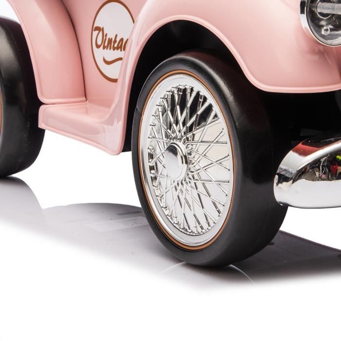 Porteur Enfant Voiture Rétro Classic 1930 - Porteur Bébé 1 à 3 ans  - Rose - Klaxon & Coffre - Aide à la Marche