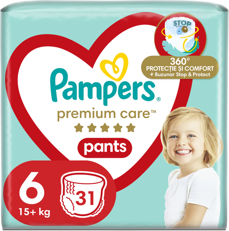 Jednorazové plienky Pampers Premium Care Pants veľkosť 6