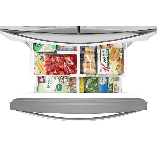 Whirlpool koelkast met 4 deuren en Franse deuren (710 liter) en ijsmaker (vingerafdrukbestendig roestvrij staal) ENERGY STAR