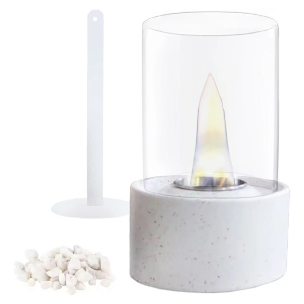 Biokominek Wolnostojący Stołowy Biały 24cm z ROUND WHITE