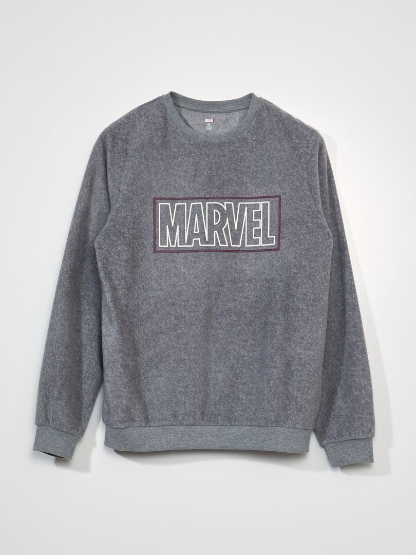 Pijama longo de lã Marvel - 2 peças - CINZA