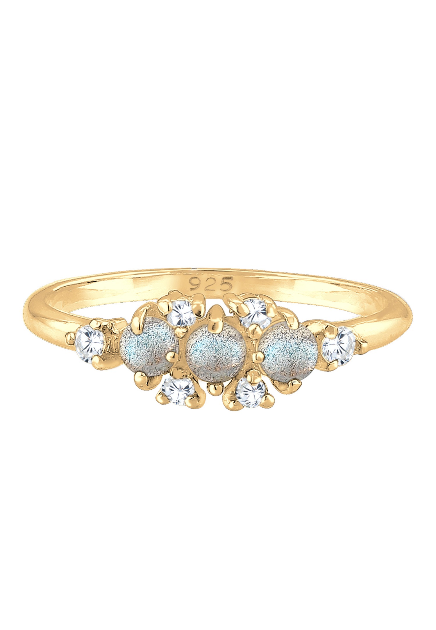 Elli Bandring Labradorit Edelstein Zirkonia 925 Silber