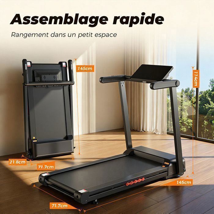 FT62 Treadmill - Folding Walking Machine, 4.0HP Motor, 18% Automatic Incline, Speed 1-16km/h, LED Display, 150kg Load Capacity, For Adults
