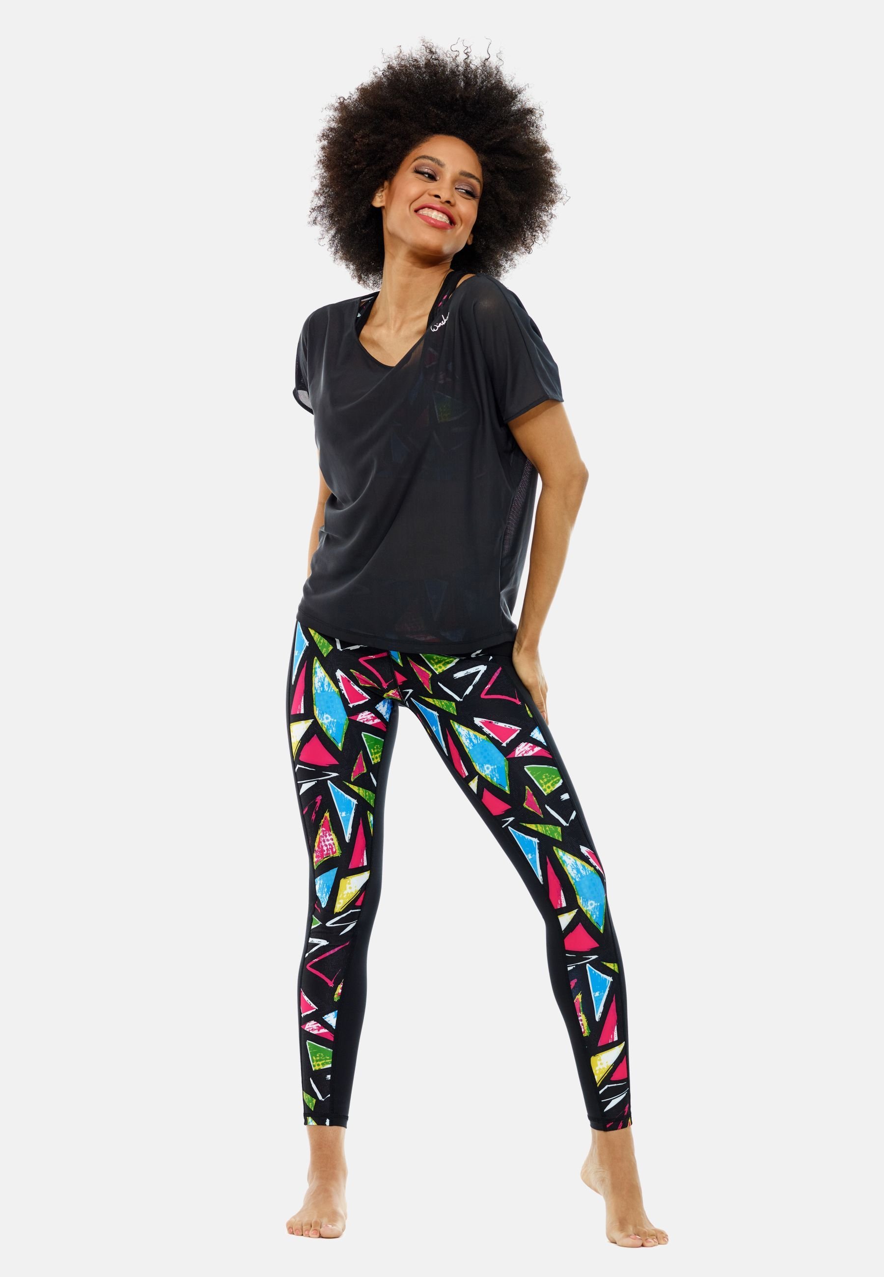 Winshape Top - zwart/mesh