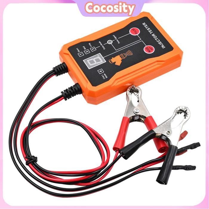 Kit de herramientas de limpieza de inyectores de combustible Cocosity, probador universal de inyectores de combustible y herramientas automotrices, color naranja.