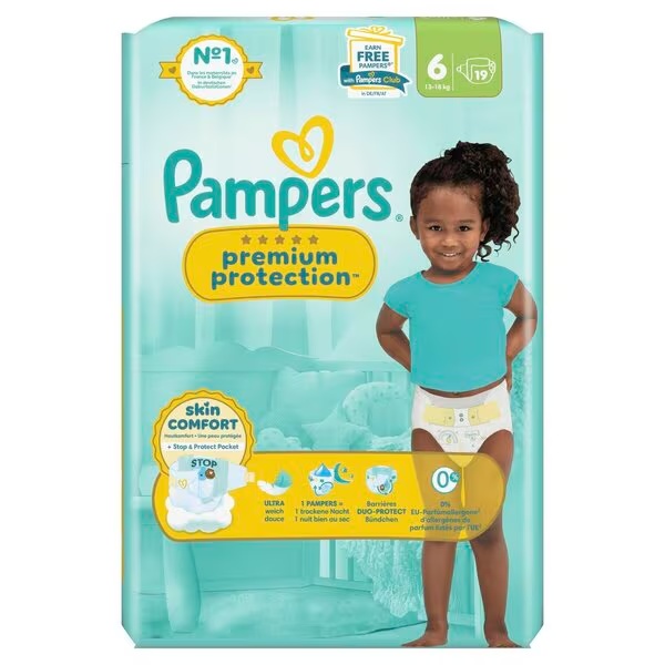 „Pampers Premium Protection“ 6 dydžio sauskelnės<br>6 dydis (13–18 kg), 19 vnt.