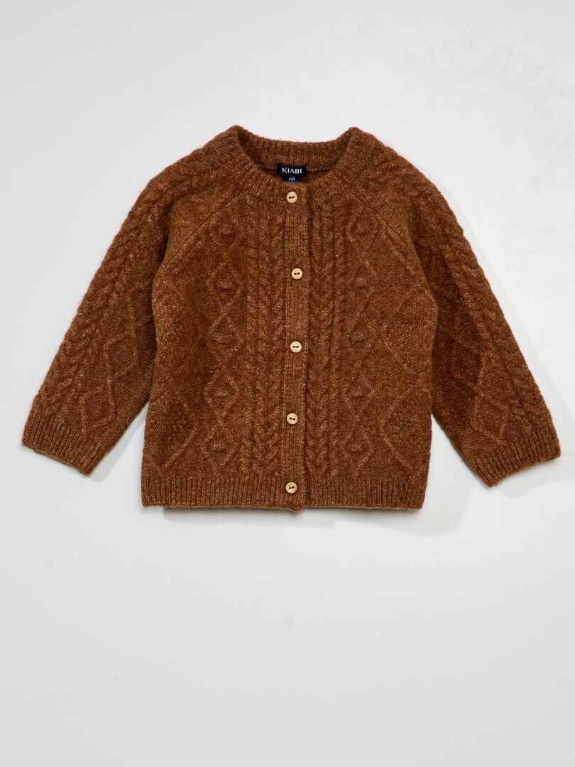 Kabelgebreid vest - BEIGE