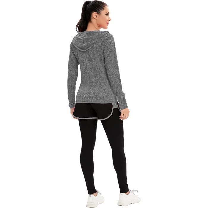 Ensembles de Survêtement pour Femmes Vêtements de Sport Extensibles Combinaison 5 pièces de Jogging Entraînement Fitness Yoga Gris