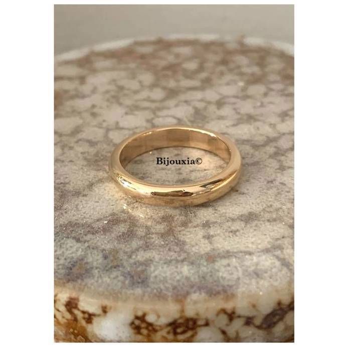 Round Wedding Band - BIJOUXIA - 4MM - 18K Gold Plated - Size Choice (50 to 60) - Gold