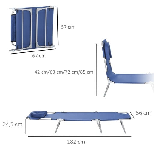 Șezlong extensibil Outsunny 84b-623
