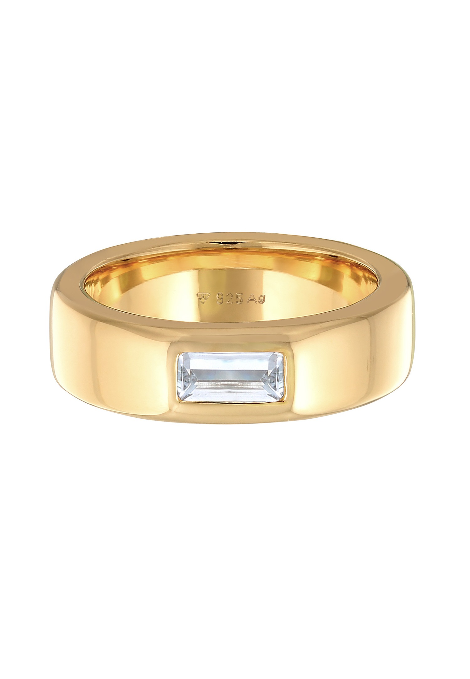 Elli PREMIUM Femmes Bande Élégant Simple avec Topaze en Argent Sterling 925 Rhodié