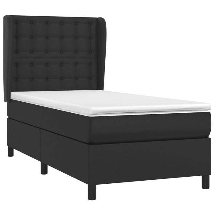 Rete a doghe con materasso - Maison Exclusive - Nero - 80x200cm - Massimo relax