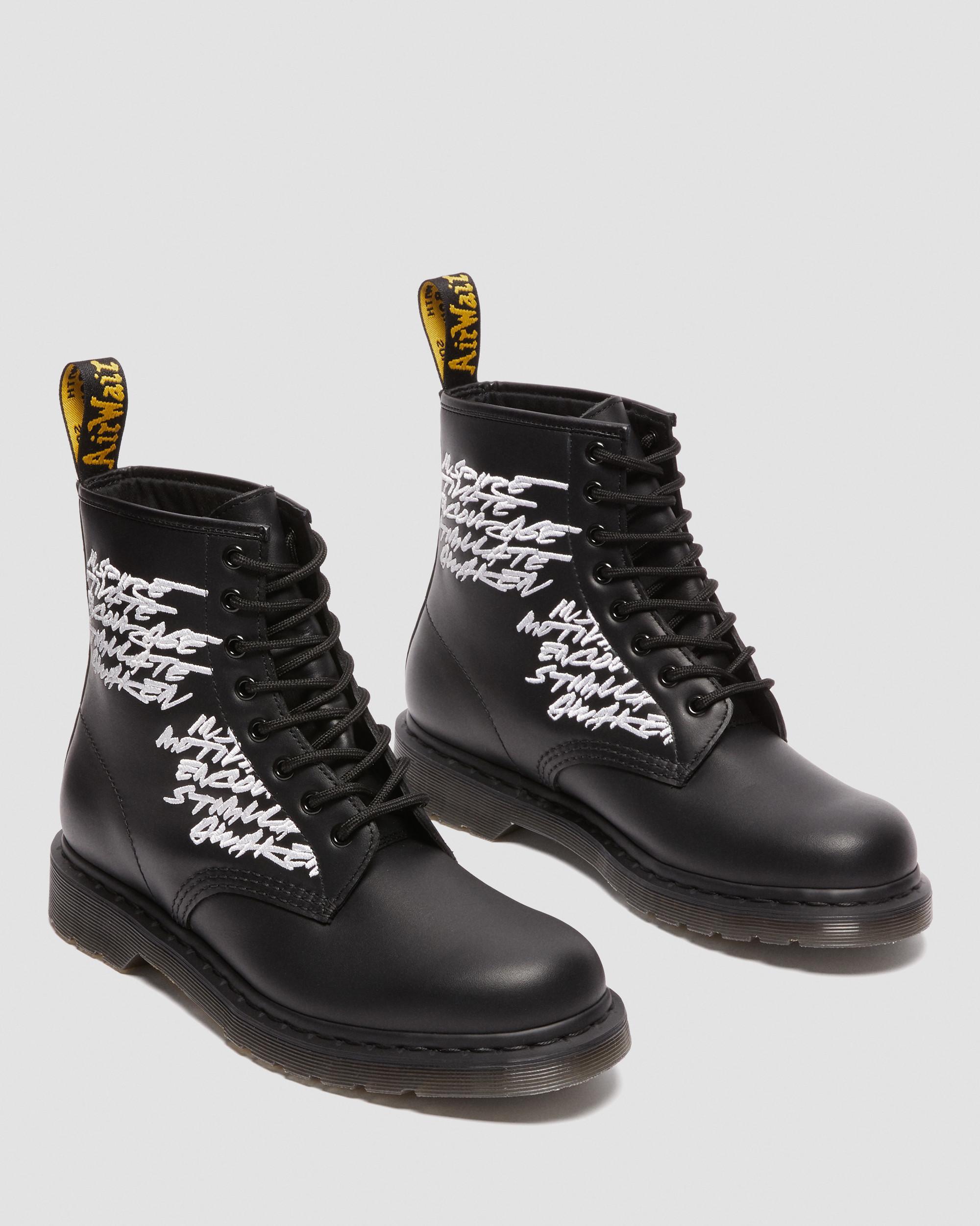 1460 Futura Embroidered Leather Lace Up Boots