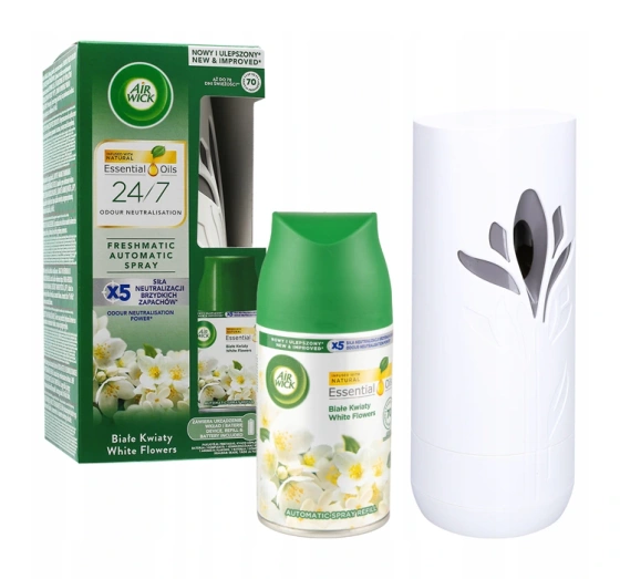 Air Wick Freshmatic zestaw automatyczny odświeżacz powietrza biały   wkład Białe Kwiaty