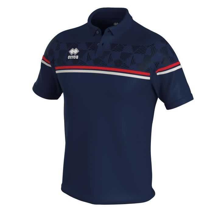 Polo junior Errea Dominic - Garçon - Multisport - Marine/rouge/blanc - Enfant - Bleu - Respirant