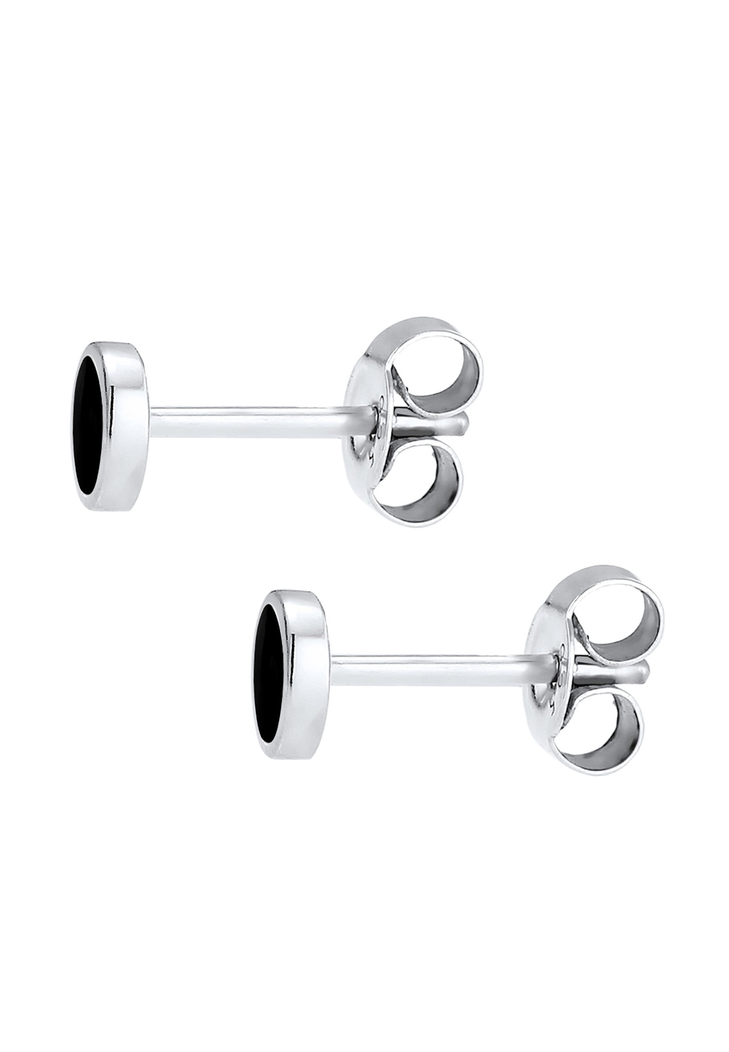 Elli Femmes Clous d'oreilles Cercle Géo avec Émail Blanc en Argent Sterling 925
