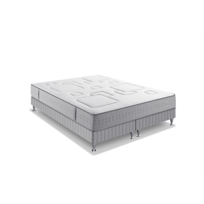Conjunto SIMMONS SW3 de 180 x 200 cm: colchón + 2 bases de cama de 25 cm de grosor, no requiere volteo, muelles ensacados, firmeza media, fabricado en Francia.