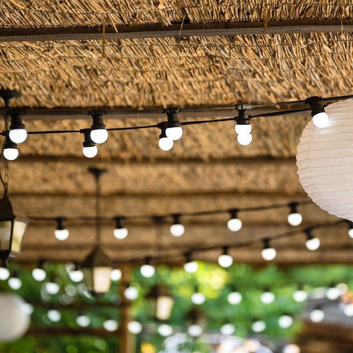 Guirnalda de luces para exteriores LUMISKY PARTY MILKY 10 - 10 bombillas LED - Blanco cálido - Conectable - 5,7 m - 8 modos de iluminación