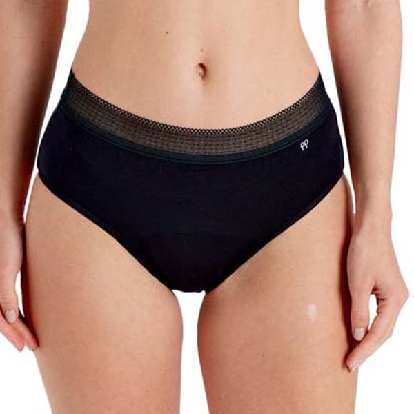 Pretty Polly Periodebukser Midi Truse Svart - XXL