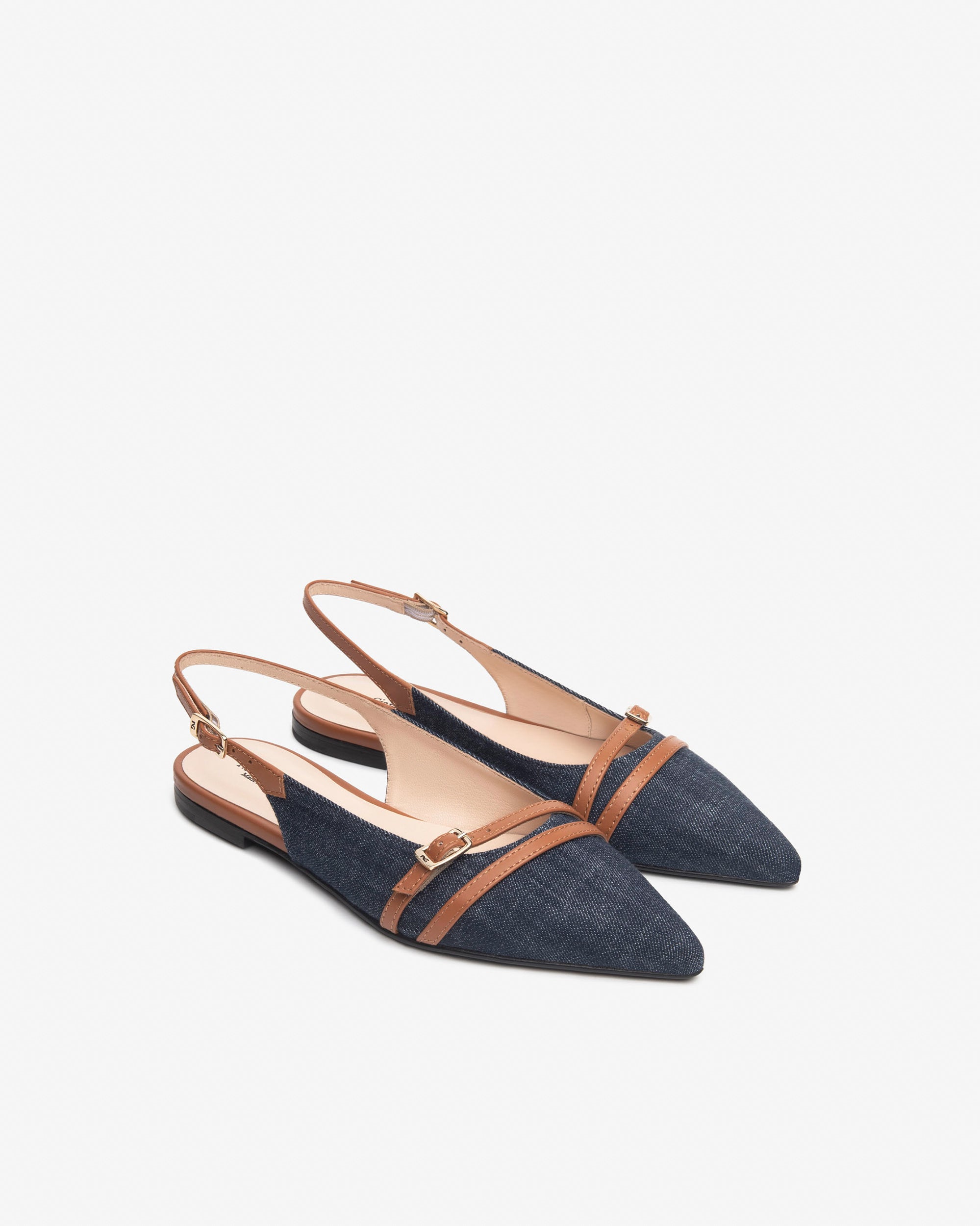  Ballerines en tissu et cuir pour femmes
