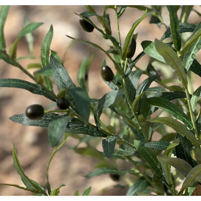 Artificial olive tree 145 cm, decorative plant with realistic leaves and olives for living room, bedroom or office