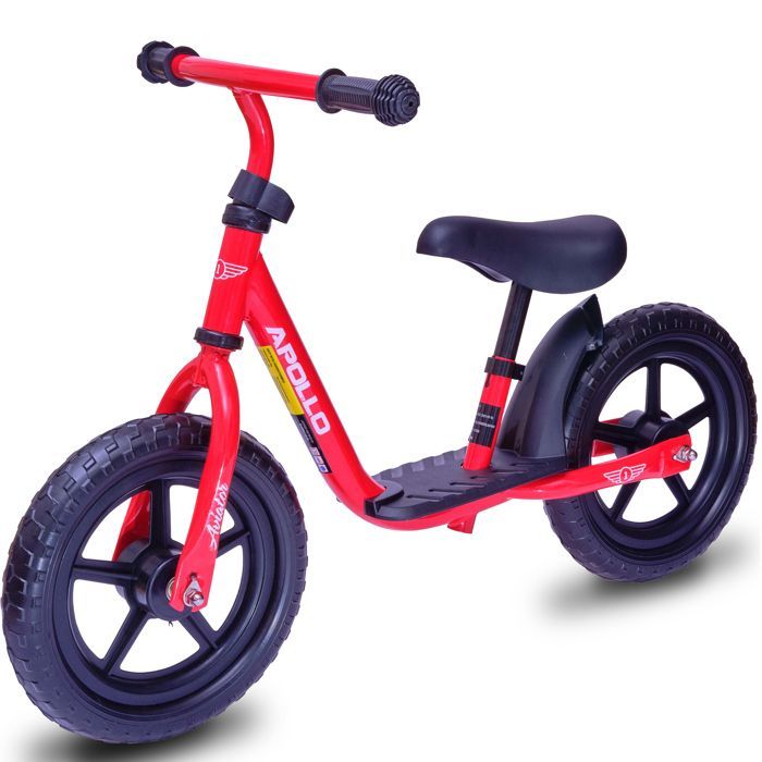 Draisienne Enfant 12 pouces Apollo Aviator – vélo sans pédales léger pour filles et garçons à partir de 2 ans – Couleur Rouge