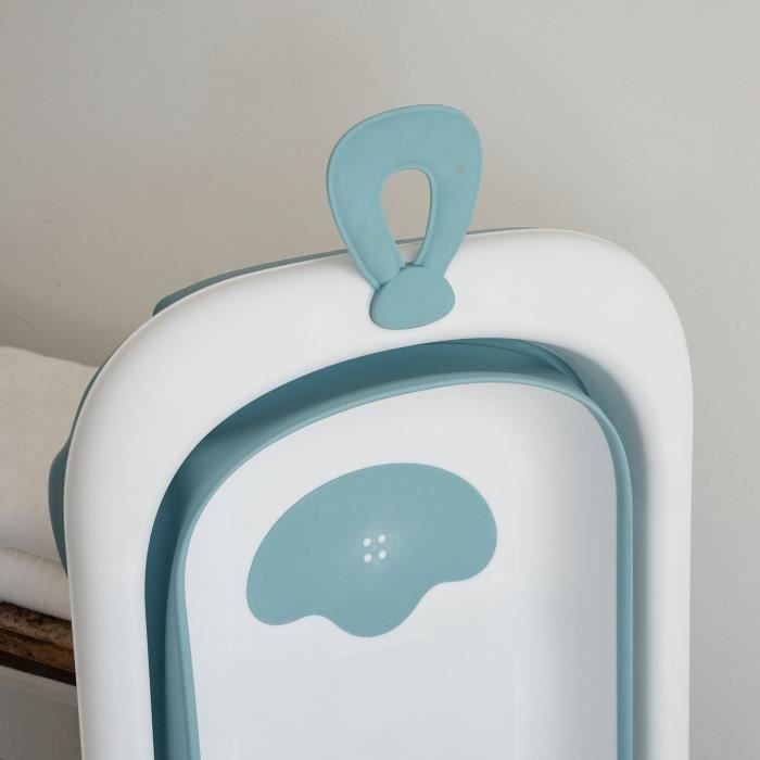 Vaschetta da bagno pieghevole - THERMOBABY - BALNÉA - Compatta - Tappo di scarico - Fino a 18 mesi - Blu