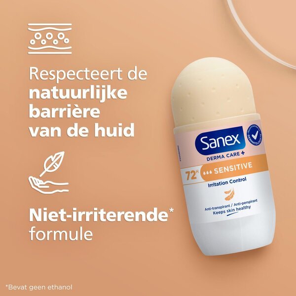 Sanex Derma Care+ Sensitive 72h antiperspirant dezodorans u roleru<br>53ml - Osjetljiva koža