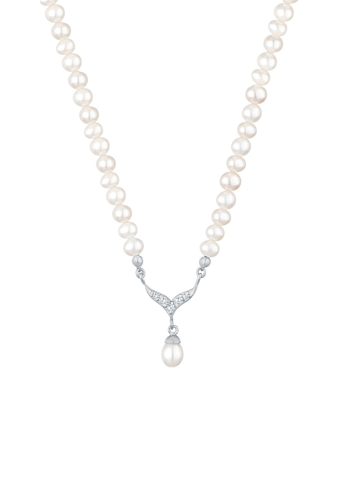 Elli PERLU  Perle de Culture d'Eau Douce Zircone Femme (925/1000) Argent