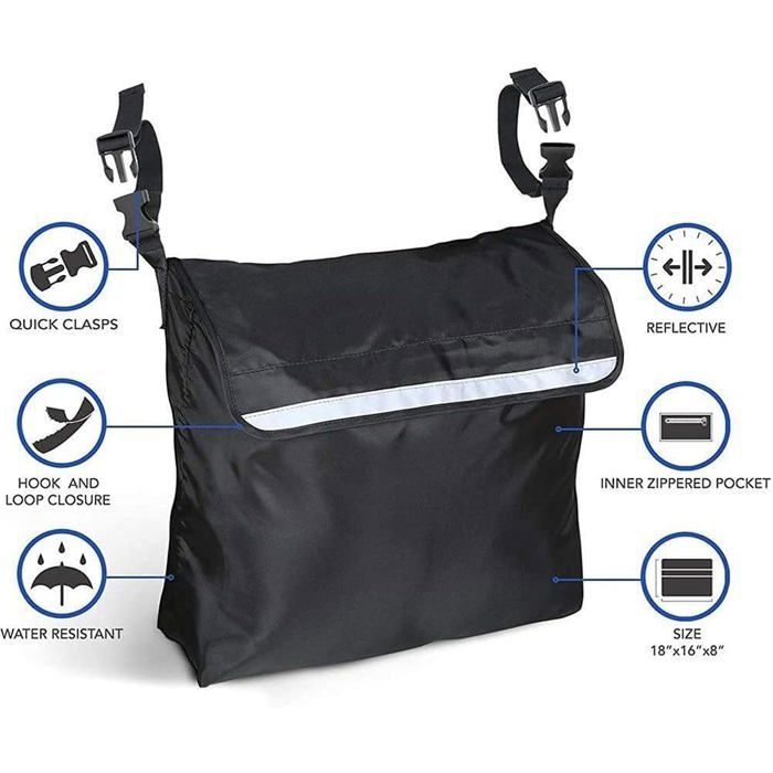 Mochila para silla de ruedas - Bolsa multifuncional para silla de ruedas - Bolsa para silla de ruedas - Bolsa impermeable para