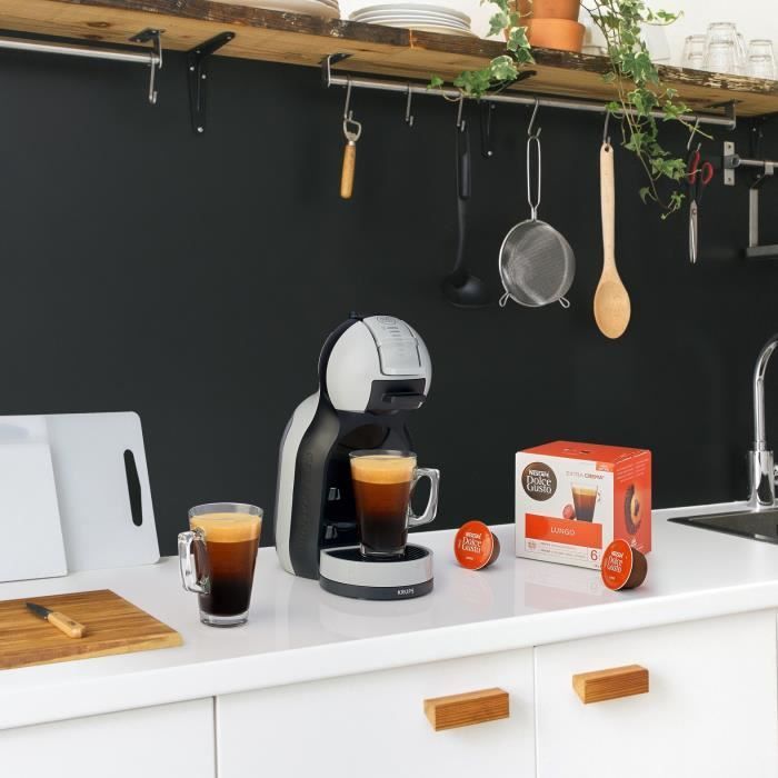 Macchina da caffè espresso KRUPS Nescafé Dolce Gusto YY3888FD Mini Me, pressione 15 bar, cursore dosatore, cialde, grigio