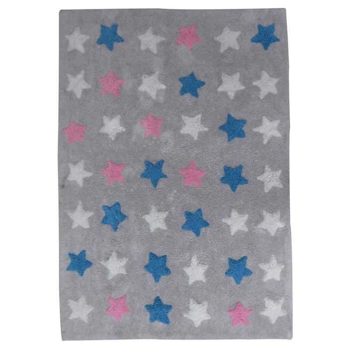 Tapis enfant 160x230 rectangle fait main en coton multicolore CETOIL
