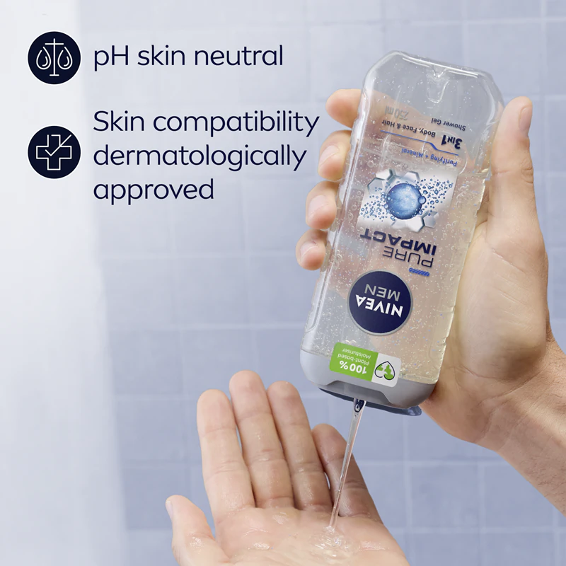 NIVEA MEN Pure Impact douchegel voor mannen