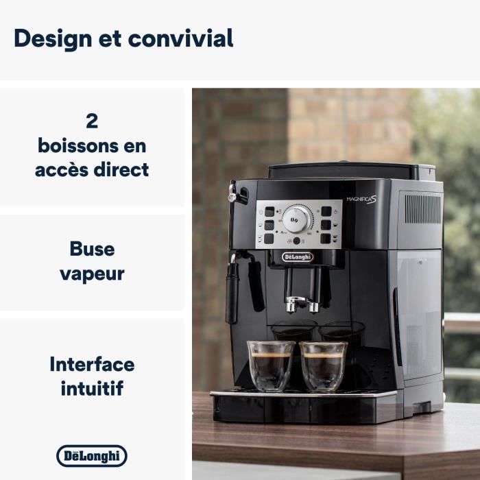 De'Longhi Magnifica S espresso machine with built-in grinder - ECAM22.140.B - 4 recipes - Black