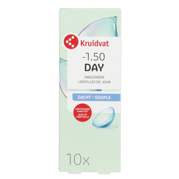 „Kruidvat Opticare“ -1,50 minkšti dieniniai kontaktiniai lęšiai<br>Medicinos prietaisas - 10 vnt.