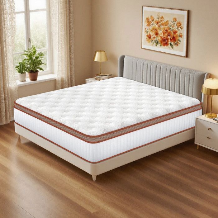 Materasso 140x200 - spessore 26 cm, ibrido di molle insacchettate e memory foam, certificato Oeko-Tex, supporto perfetto, ergonomico.