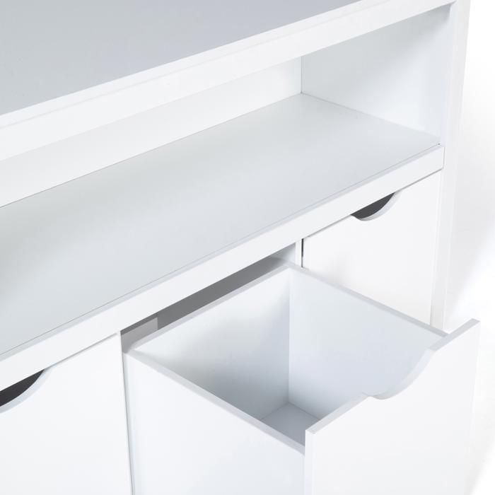 IDMARKET Meuble de rangement enfant MANA en bois blanc 3 tiroirs cubes sur roulettes