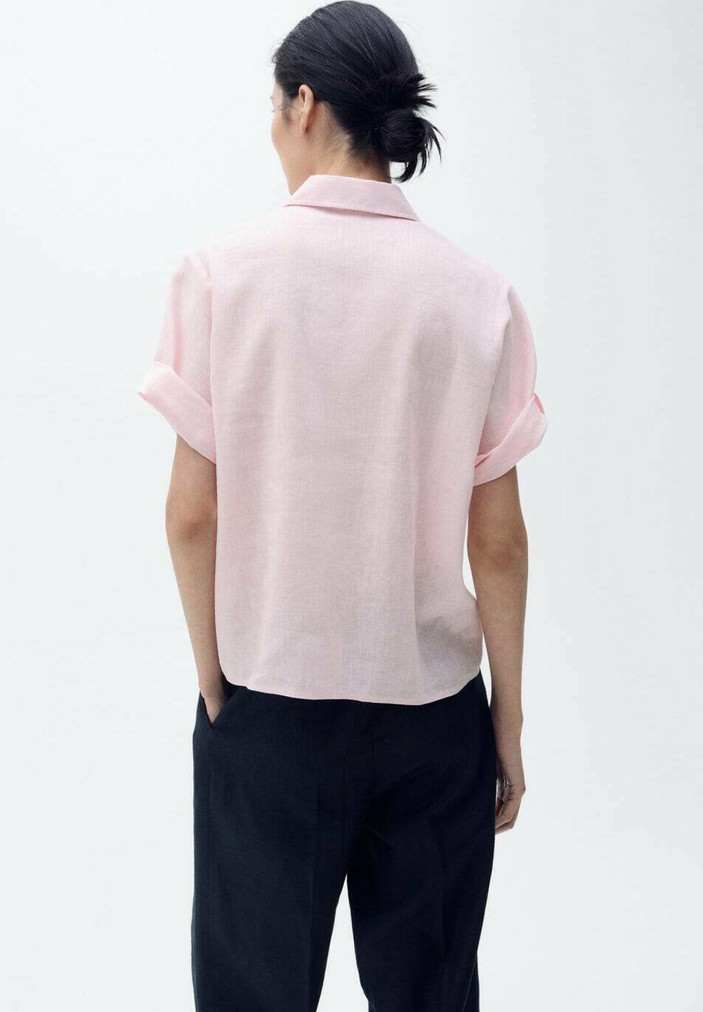 Mango Bluse mit Knopfleiste – rosa