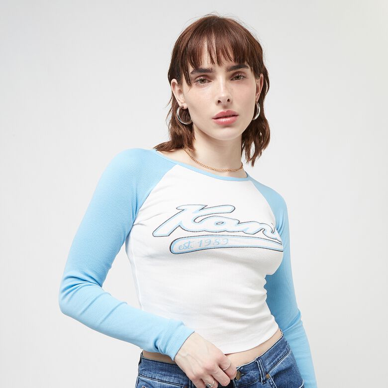 Bluzka Varsity Crop Block Rib Longsleeve