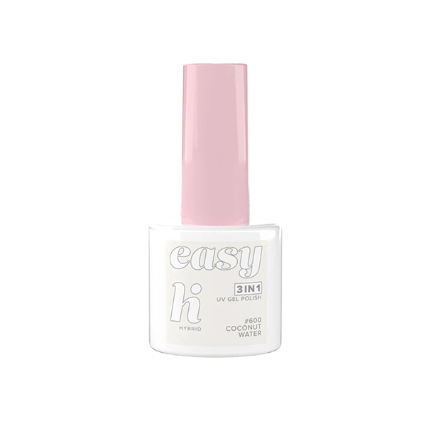 Hi Hybrid 600 EASY 3 en 1 Esmalte de uñas en gel UV con agua de coco, 5 ml