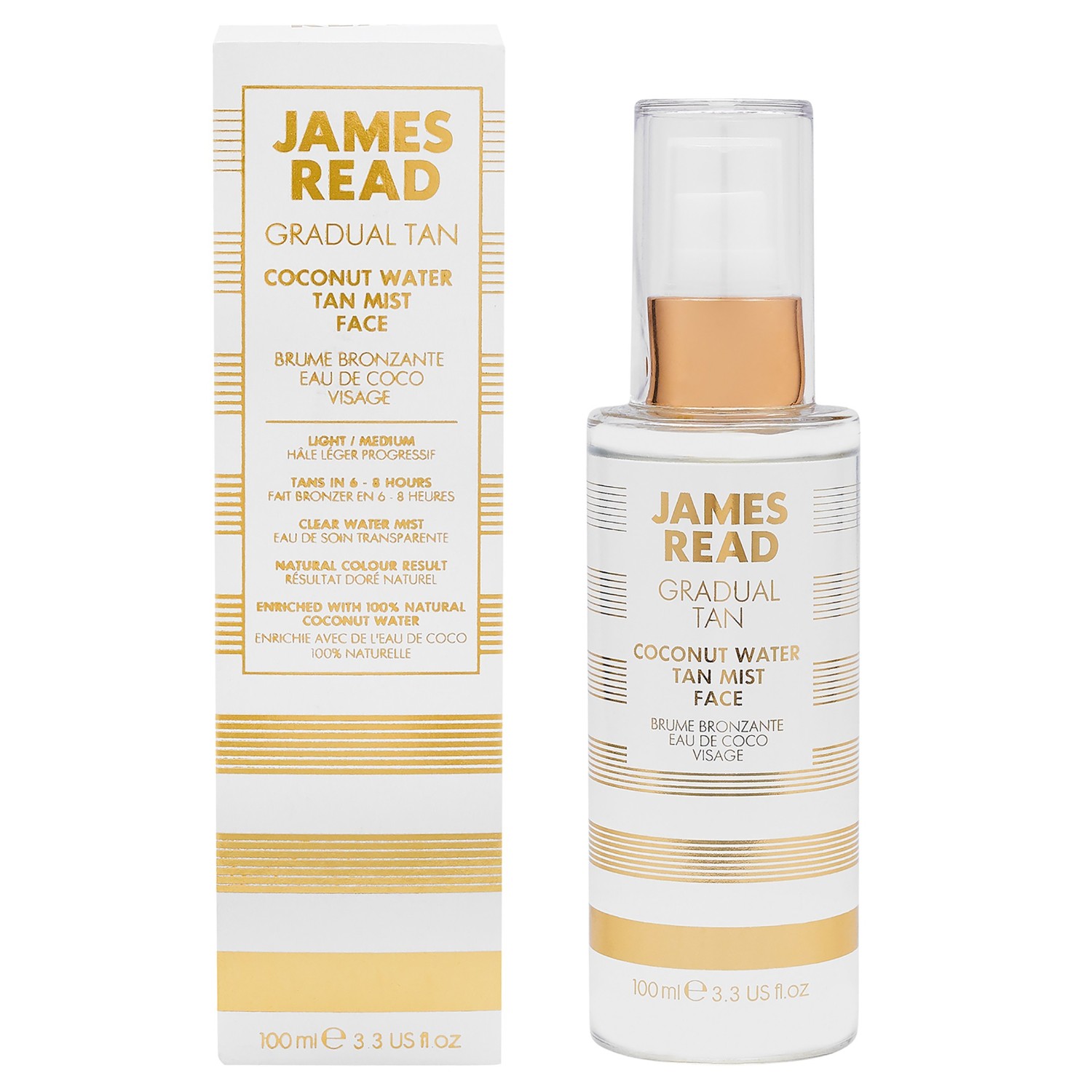 James Read Selbstbräunungsspray Kokosnuss fürs Gesicht – 100 ml