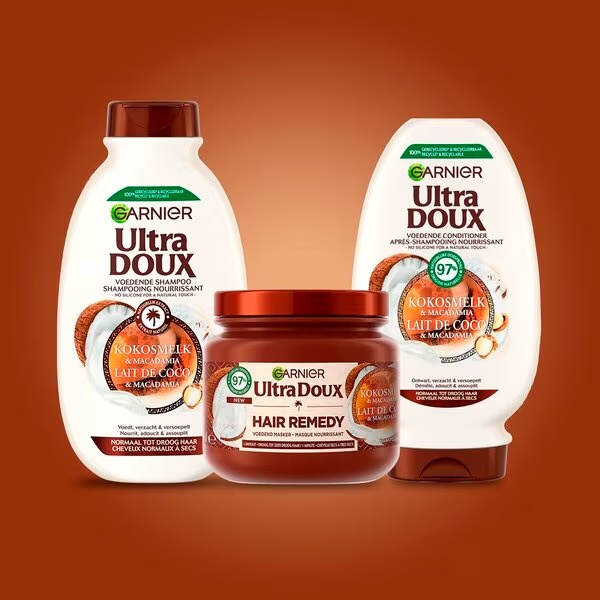 Garnier Ultra Doux maska za lase s kokosovim mlekom in makadamijo<br>340 ml