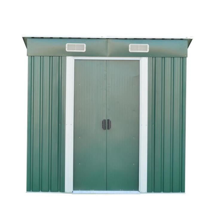 Abri de jardin en métal - Bonne qualité - 2.05 m² - Vert - Traditionnel