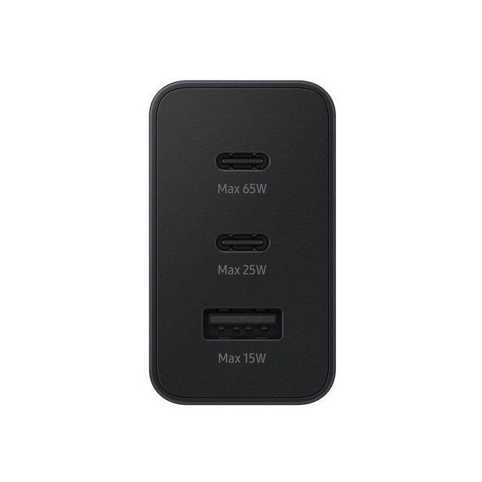 Adattatore di alimentazione Trio da 65 W - 2 porte USB-C - 1 porta USB-A - Nero - Cavo non incluso