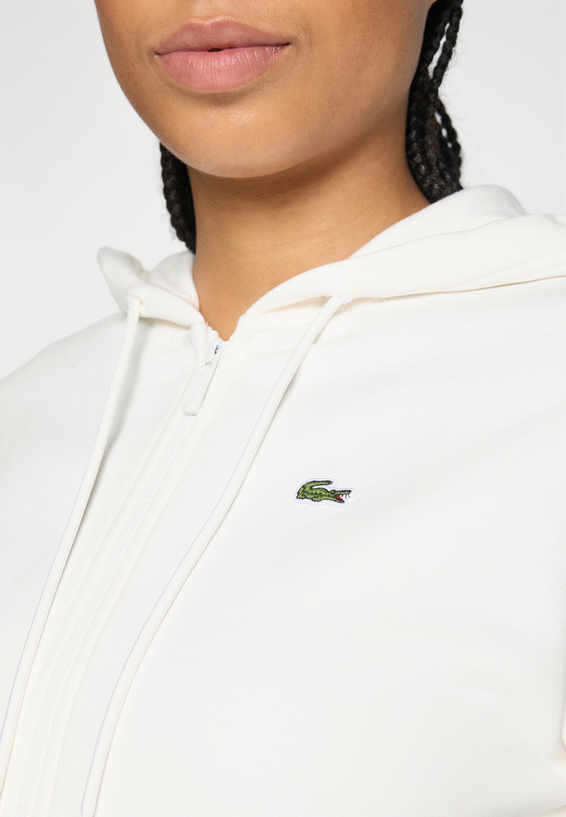 Lacoste Sport HOODED CLASSIC - Sweat-shirt zippé - couleur farine