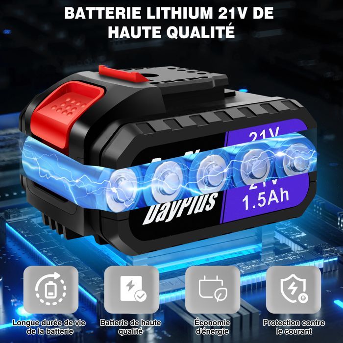 Perceuse Visseuse Sans Fil 21V, Visseuse Devisseuse Sans Fil pour Bricolage avec batterie & Chargeur, 45N.m