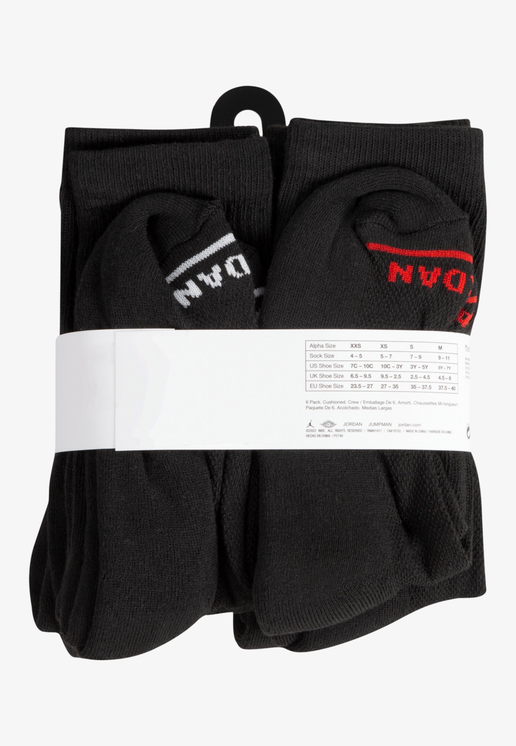 Chaussettes de sport Jordan LEGEND CREW (lot de 6) - noires